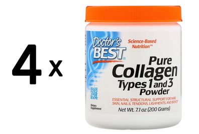 4 x Doctors Best Best Collagen Types 1 & 3, Powder - 200g