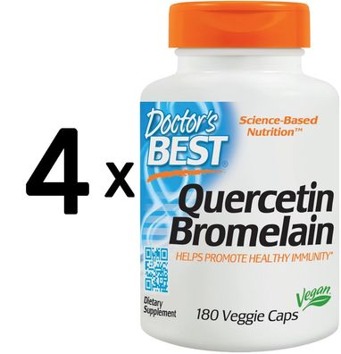 4 x Doctors Best Quercetin Bromelain - 180 vcaps