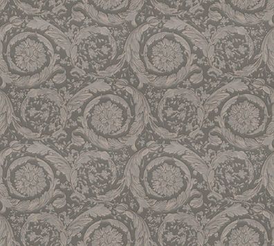 Versace Designer Barock Vliestapete Barocco Flowers 935836 Grau / Silber - Design Tap