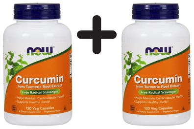 2 x NOW Foods Curcumin - 120 vcaps