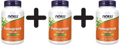3 x NOW Foods Fenugreek, 500mg - 250 vcaps