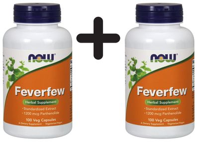2 x NOW Foods Feverfew - 100 vcaps