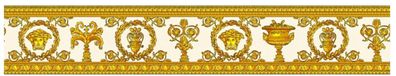 Versace Designer Barock Vliestapete Vanitas 343052 Weiß / Gold - Design Tapete - Deko