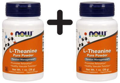 2 x NOW Foods L-Theanine Powder, Pure - 28g