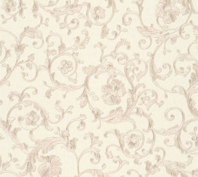 Versace Designer Barock Vliestapete Butterfly Barocco 343263 Beige / Silber - Design