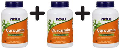 3 x NOW Foods Curcumin - 120 vcaps