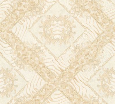 Versace Designer Barock Vliestapete Vasmare 349044 Creme / Beige - Hochwertige Qualit