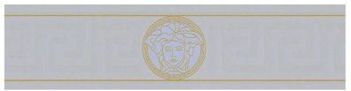 Versace Designer Barock Vliestapete Greek 935225 Silber / Gold - Bordüre - Design Tap
