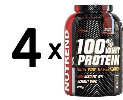 4 x Nutrend 100% Whey Protein, Chocolate Coconut - 2250g