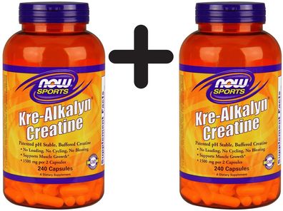 2 x NOW Foods Kre-Alkalyn Creatine - 240 caps