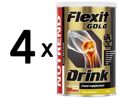 4 x Nutrend Flexit Gold Drink, Pear - 400g