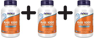 3 x NOW Foods Neptune Krill Oil, 1000mg - 60 softgels