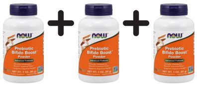 3 x NOW Foods Prebiotic Bifido Boost Powder - 85g