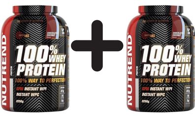 2 x Nutrend 100% Whey Protein, Chocolate Coconut - 2250g