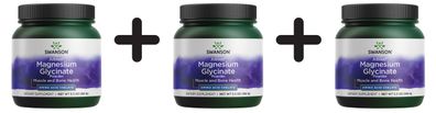 3 x Swanson Albion Chelated Magnesium Glycinate Powder - 150g