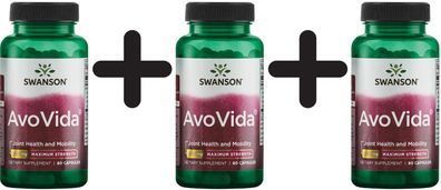 3 x Swanson AvoVida, 300mg Maximum Strength - 60 caps