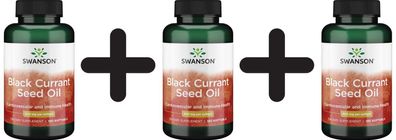 3 x Swanson Black Currant Seed Oil, 500mg - 180 softgels