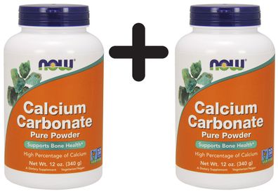 2 x NOW Foods Calcium Carbonate, Pure Powder - 340g