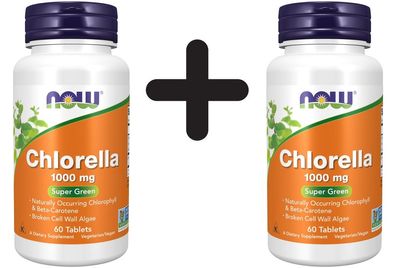 2 x NOW Foods Chlorella, 1000mg - 60 tablets