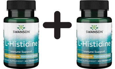 2 x Swanson AjiPure L-Histidine, 500mg - 60 vcaps