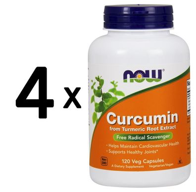 4 x NOW Foods Curcumin - 120 vcaps