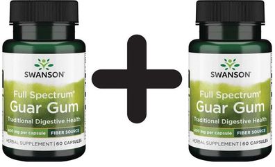 2 x Swanson Full Spectrum Guar Gum, 400mg - 60 caps