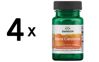 4 x Swanson Beta-Carotene (Vitamin A), 5000 IU - 250 softgels