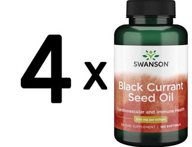 4 x Swanson Black Currant Seed Oil, 500mg - 180 softgels