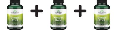 3 x Swanson Ginger Root - 120 caps