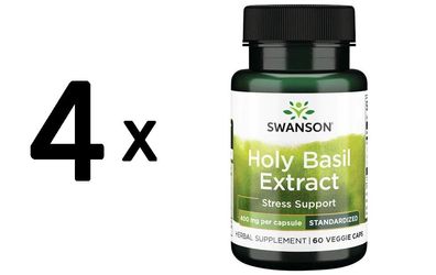 4 x Swanson Holy Basil Extract, 400mg - 60 vcaps
