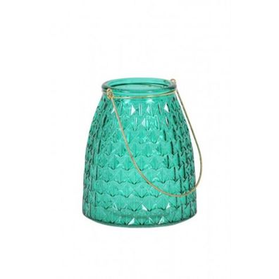 Casa Padrino Glas Teelicht Halter Ø13x15 cm - Dunkelgrün/Gold - Teelichter Kerzenhalt