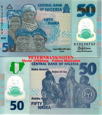 Nigeria 50 Naira 2015 Unc. P. 40e polymer #654#