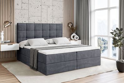 Boxspringbett mit Matratze, Topper, Polsterbett mit Bettkasten APO