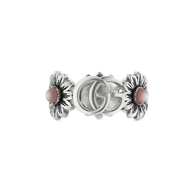 Gucci - YBC527394002 - GG Marmont Ring mit Doppelg und Blumenmotiv in Sterlingsilber