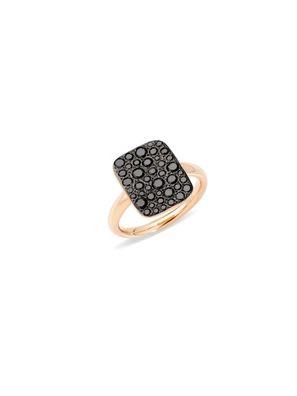 Pomellato - Frau - PAB9031O7000DBK00 - Sandrechteckiger schwarzer Diamantring
