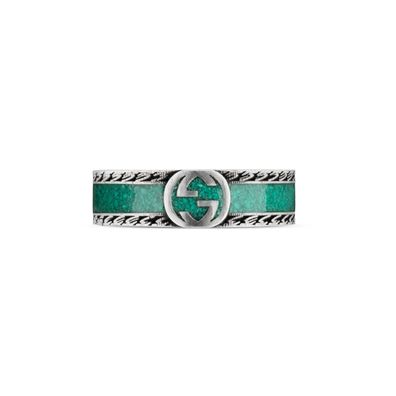 Gucci - YBC645573001 - ineinandergreifender G -Ring mit Motiv in Sterlingsilber und t