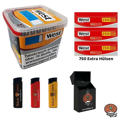 West Yellow Tabak/Stopftabak Box à 235g, 750 West Extra Hülsen, Box