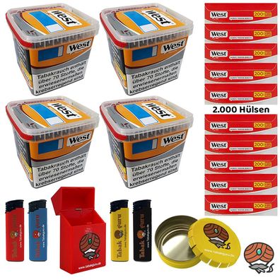 West Yellow Tabak/Stopftabak Box 4x 235g, 2000 West Hülsen, Ascher, Box