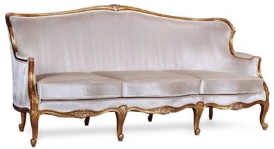 Casa Padrino Luxus Barock Sofa Silber / Antik Gold - Prunkvolles Wohnzimmer Sofa im B