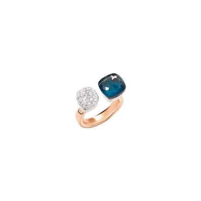 Pomellato - PAC4020O6WHRDB0TL - Pomellato NUDO RING AUS Rosegold UND Weissgold, MIT B