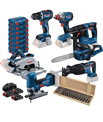 Bosch 18V Profiset GSR GBH GKS GSA GDX GST 3x 4,0Ah Procore Kettensäge