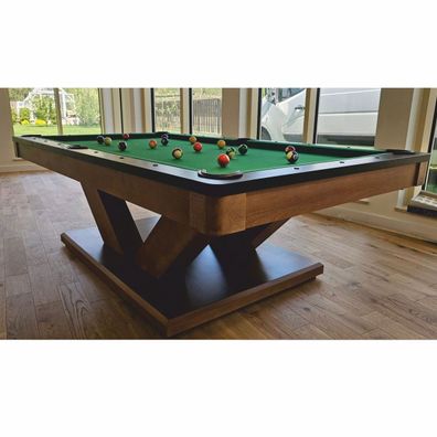 Casa Padrino Luxus Pool Billardtisch / Esstisch 8ft Braun / Schwarz / Grün