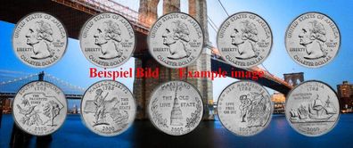 USA Quarter DOLLAR KMS. 2000 D 5 Münzen Unc. #6595#
