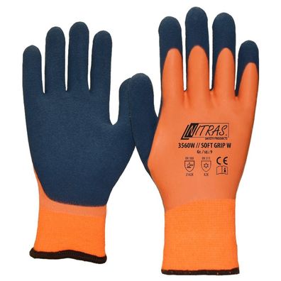 Nitras SOFT GRIP W, Winterhandschuhe, orange, Terry-Schlingengewebe innen