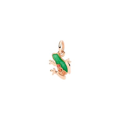 Dodo – DMC5004FROGXVZO9R – FROSCH-ANHÄNGER AUS Roségold, Emaille UND Saphiren
