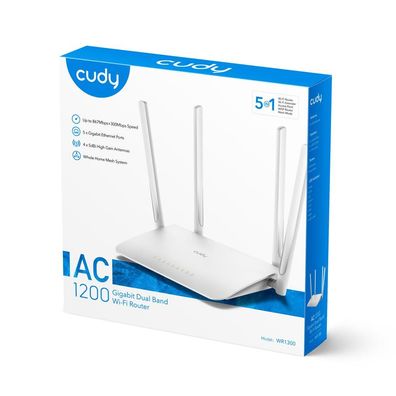 Cudy WR1300 WLAN-Router Gigabit Ethernet Dual-Band (2,4 GHz/5 GHz) Weiß