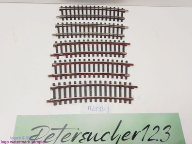 Märklin H0 AC 2233 5x gebogenes K-Gleis / R 424,6 / 15° = 1/2 / Kleber, Farbe, Ros