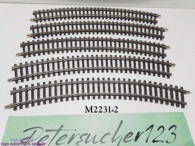 Märklin H0 AC 2231 5x gebogenes K-Gleis / R 424,6 / 30° = 1/1 / Kleber
