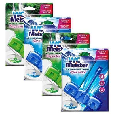 WC Meister 4er Set farbiger WC-Hänger 45 g für frischen Duft