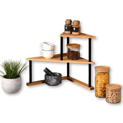 Kesper Küchenregal Küchen-Eckregal Bambus-Regal (52x29,5x39 cm) 58808